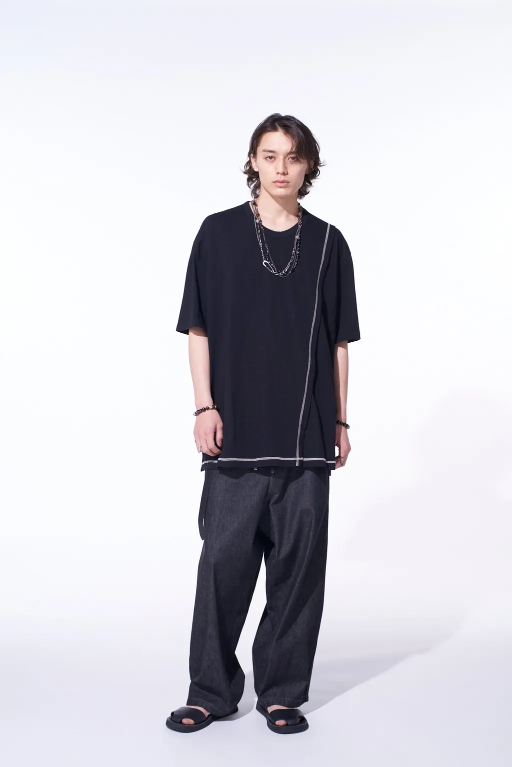 7Oz Two-Tone Denim 5Pocket Wide Pants