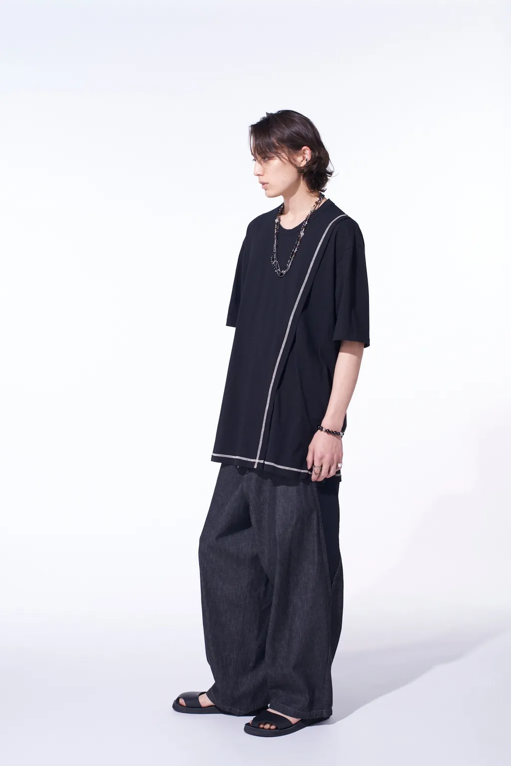 7Oz Two-Tone Denim 5Pocket Wide Pants