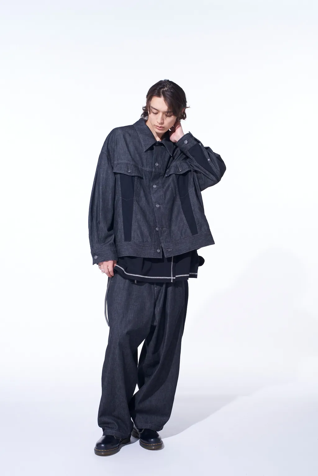 7Oz Two-Tone Denim 5Pocket Wide Pants