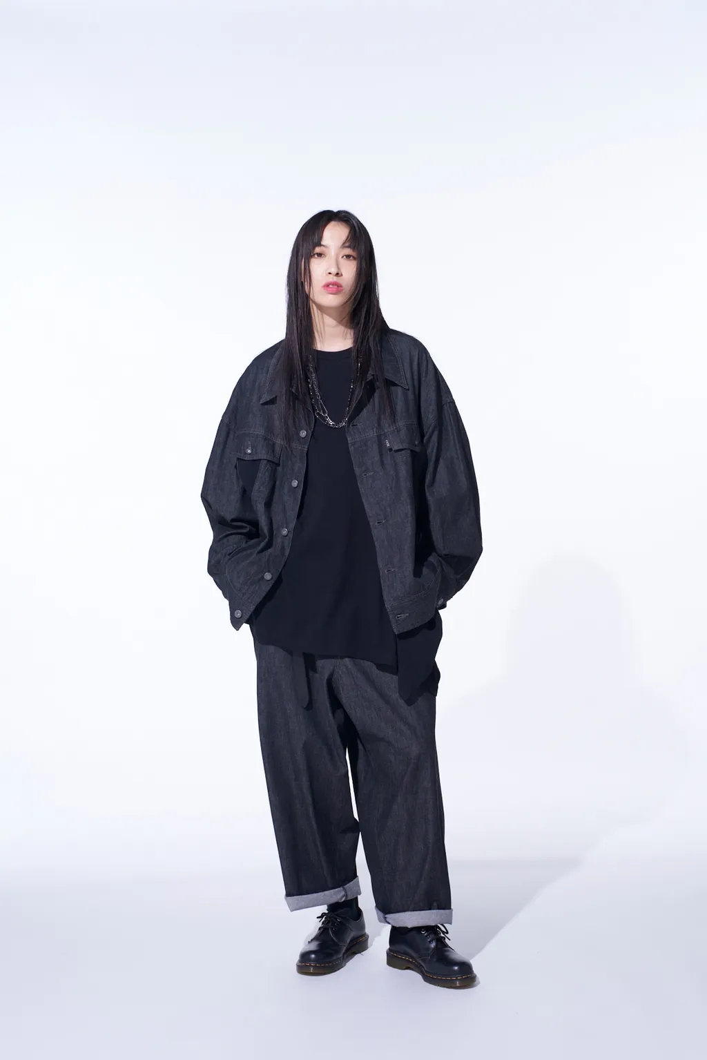 7Oz Two-Tone Denim 5Pocket Wide Pants