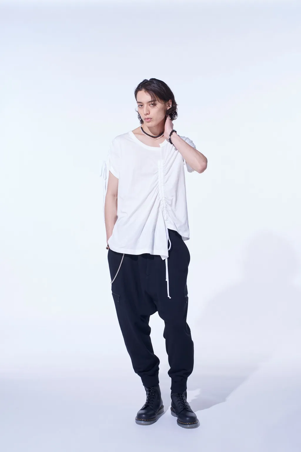 French Terry Ribbed Hem Sarouel Pants