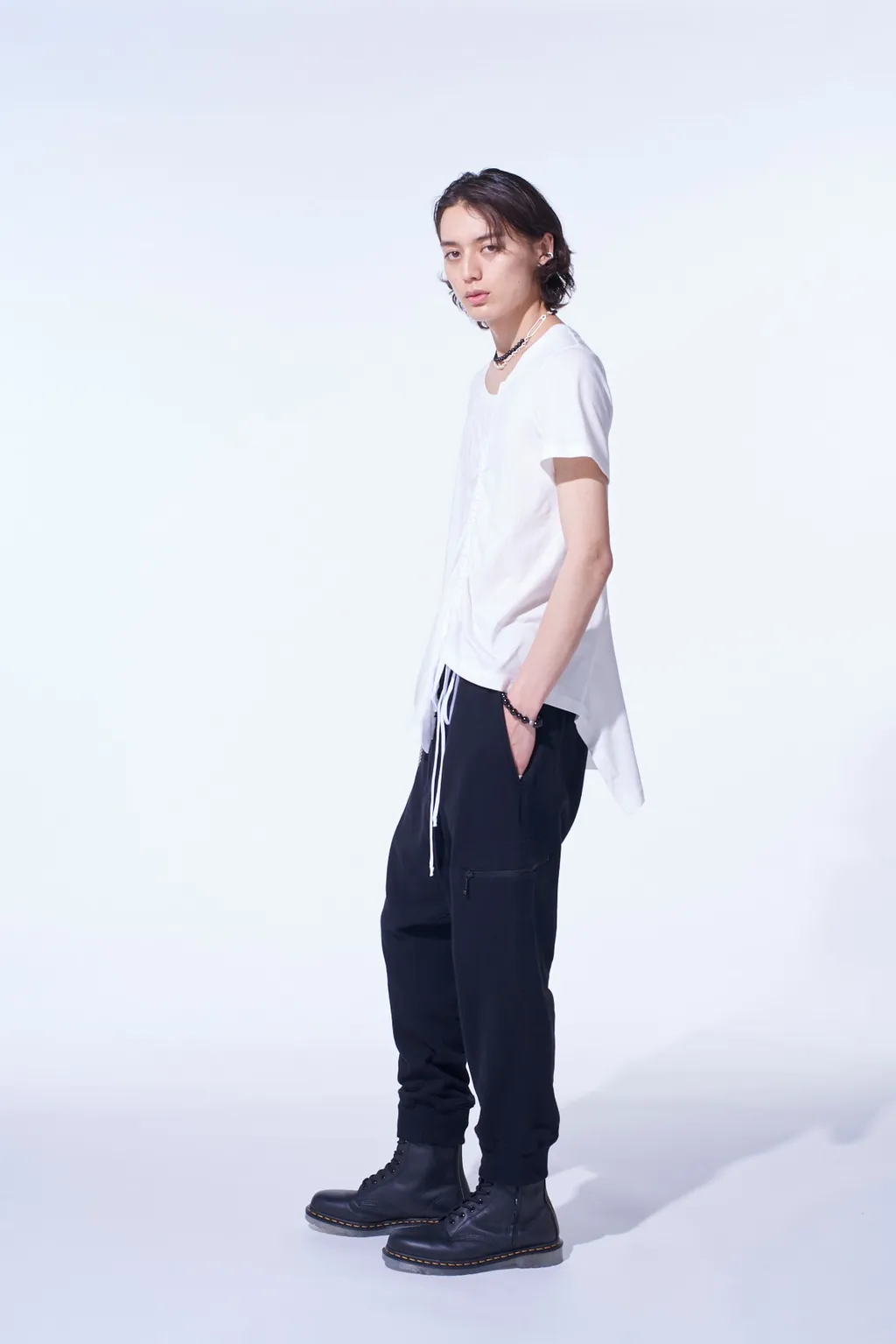 French Terry Ribbed Hem Sarouel Pants