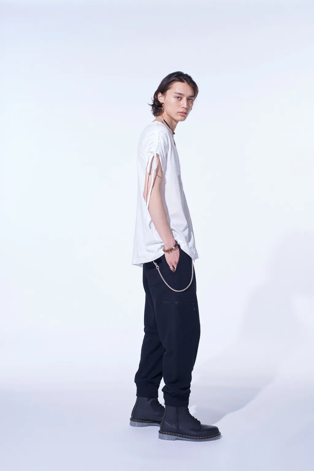 French Terry Ribbed Hem Sarouel Pants