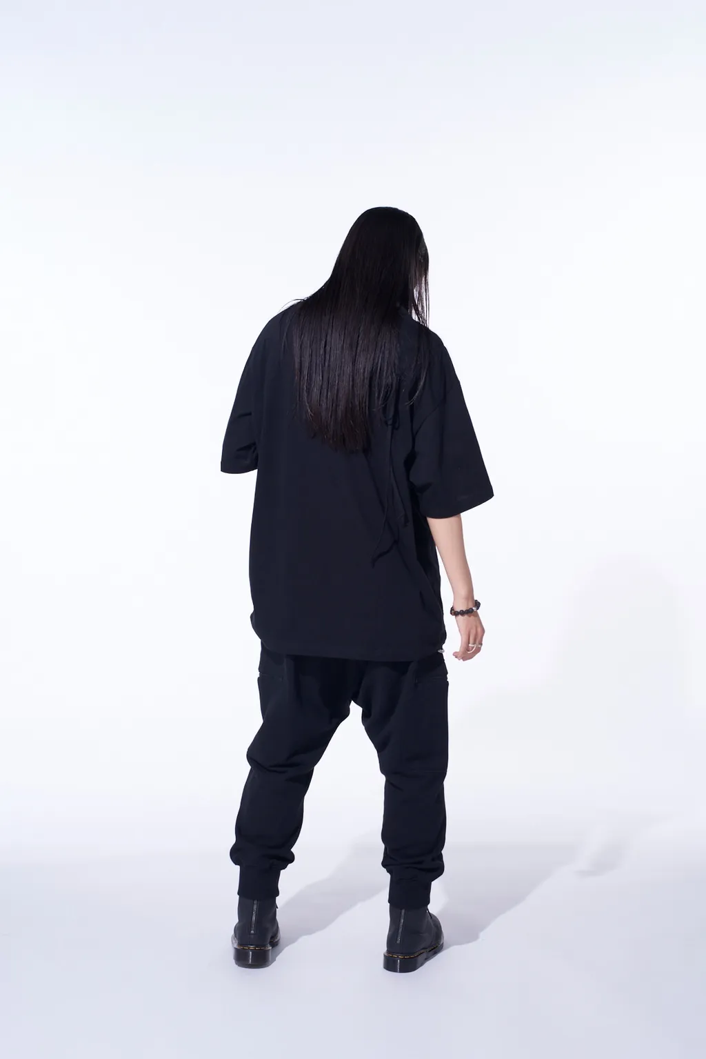French Terry Ribbed Hem Sarouel Pants