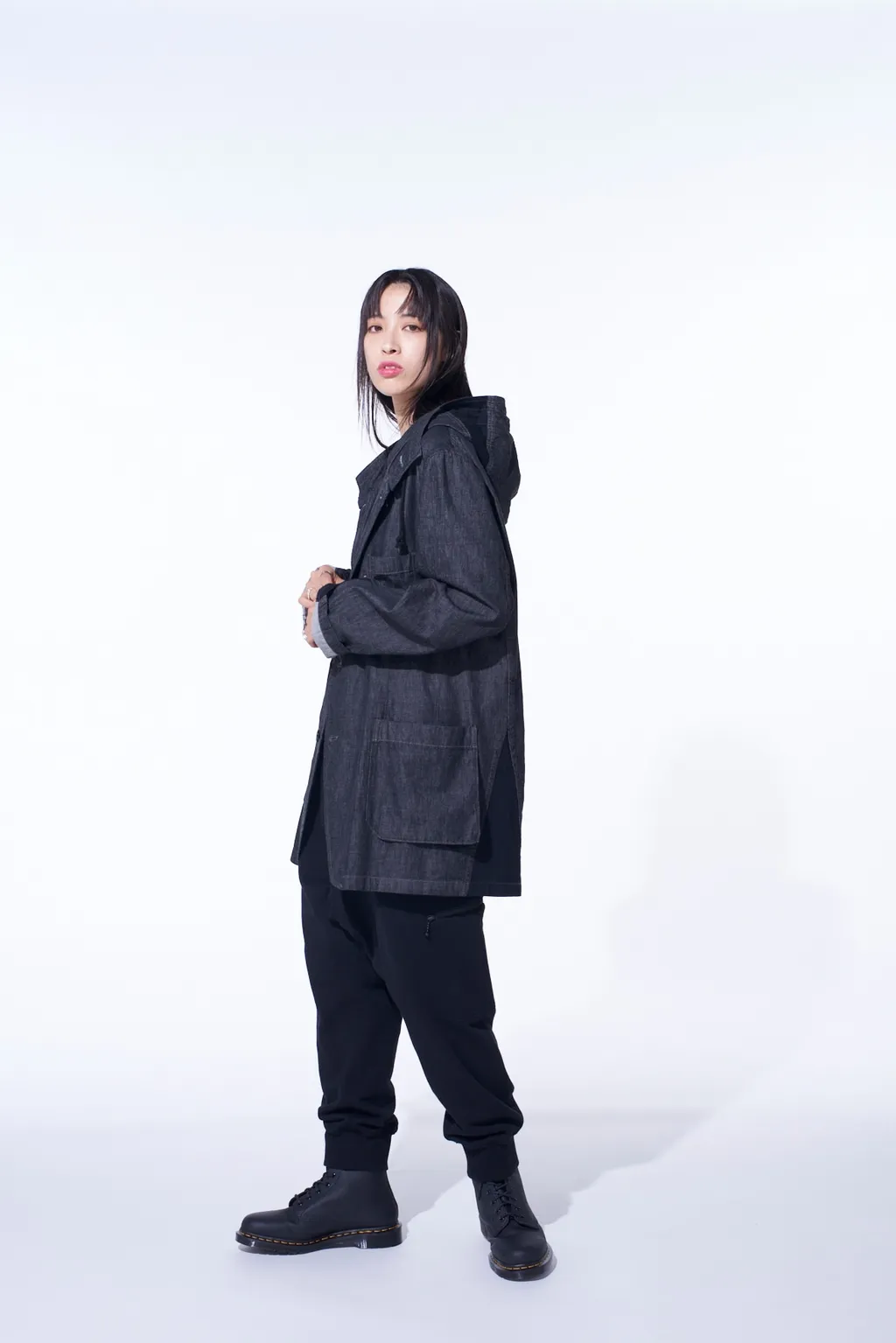 French Terry Ribbed Hem Sarouel Pants