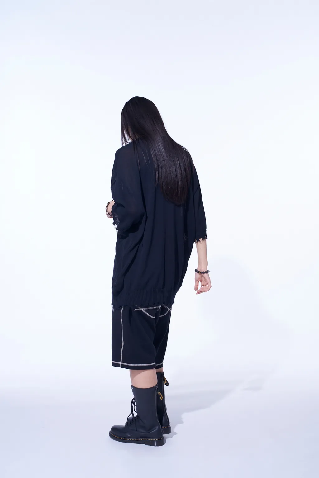 French Terry Random Stitch Sarouel Shorts
