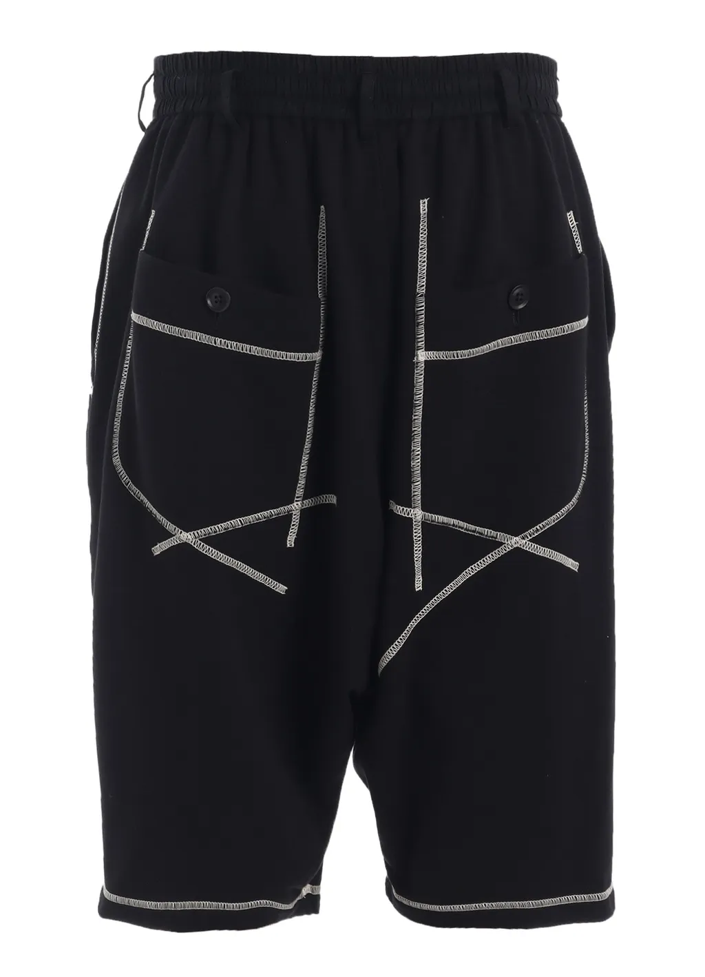 French Terry Random Stitch Sarouel Shorts
