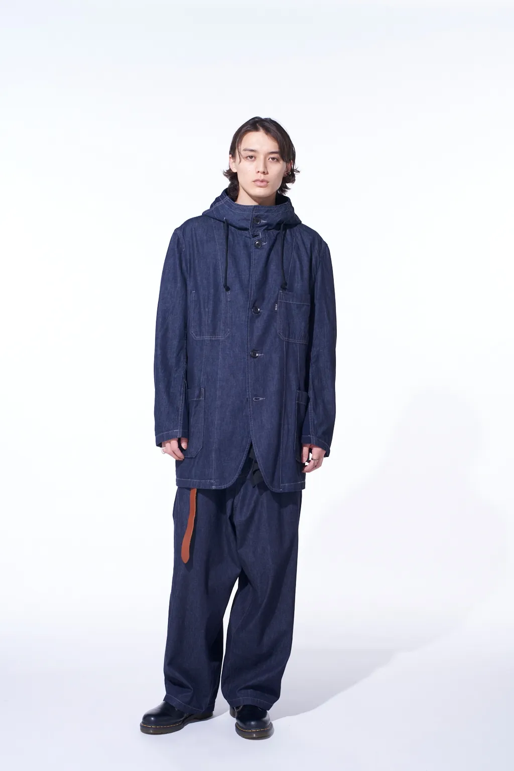 7Oz Two-Tone Denim Hooded Jacket