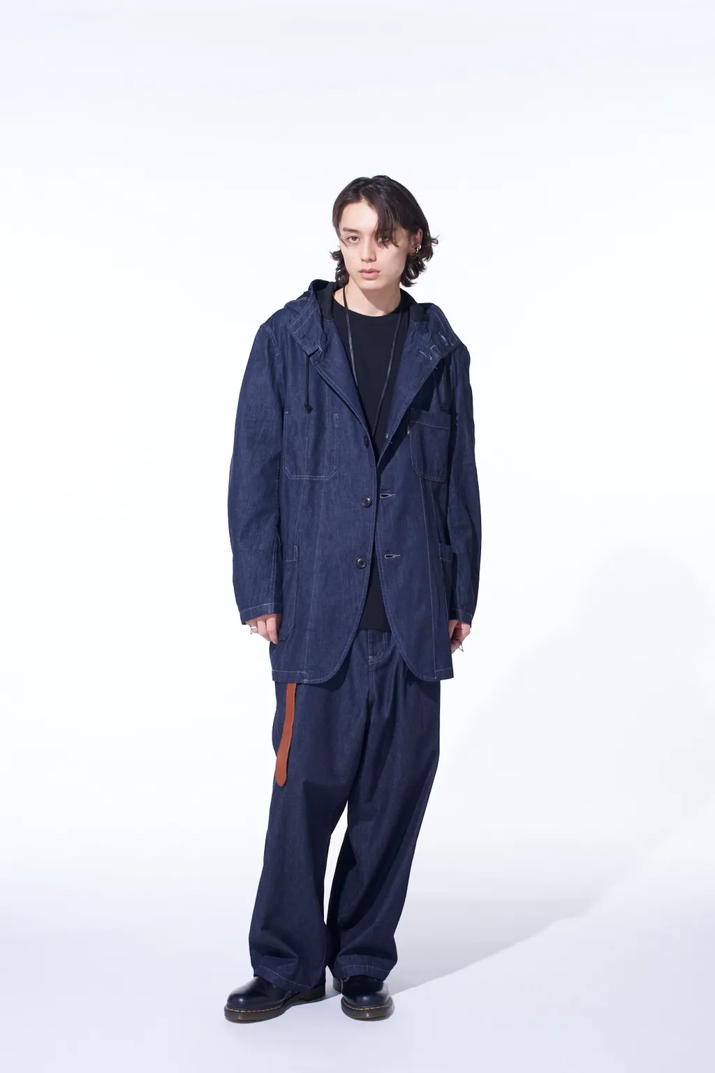7Oz Two-Tone Denim Hooded Jacket
