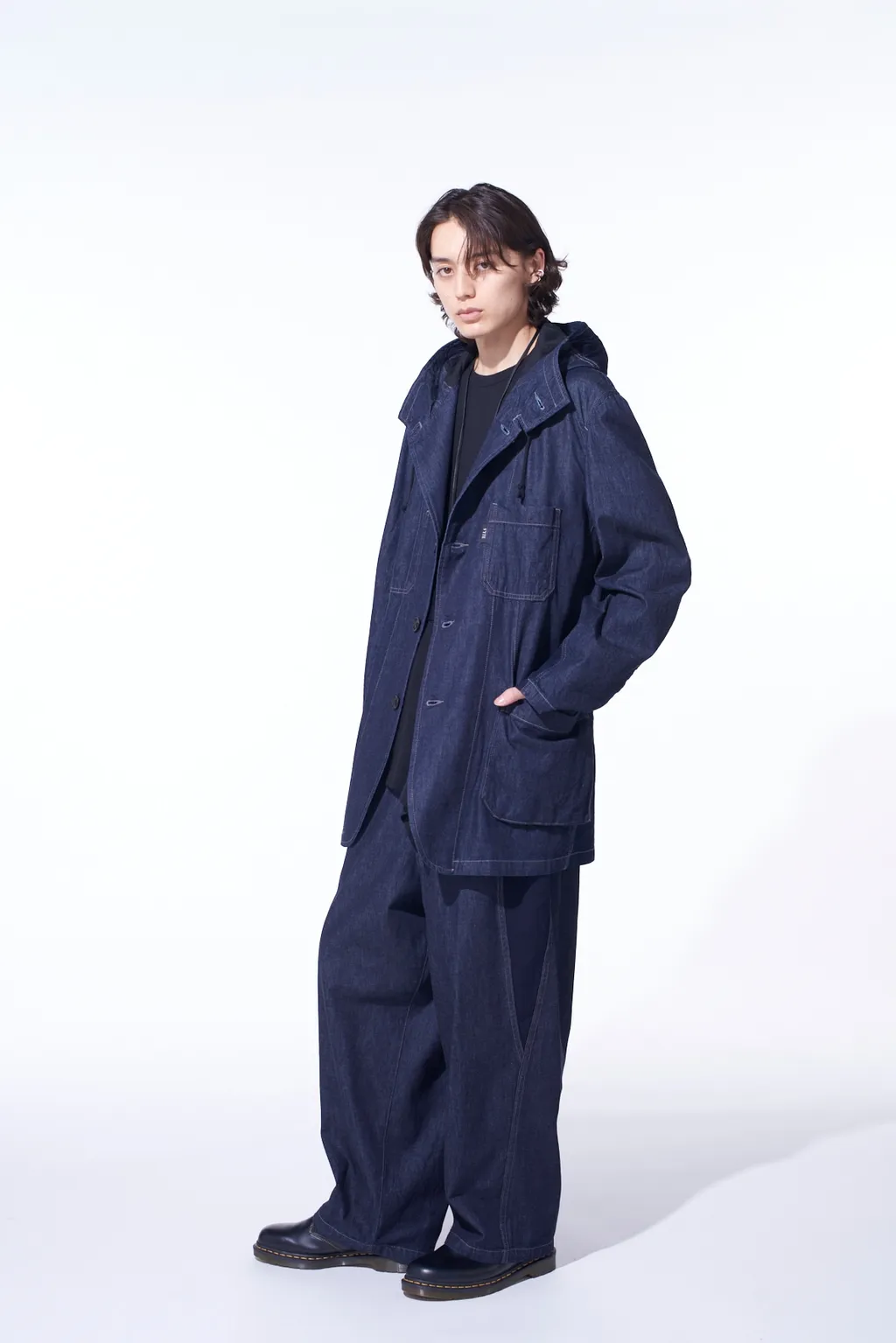 7Oz Two-Tone Denim Hooded Jacket