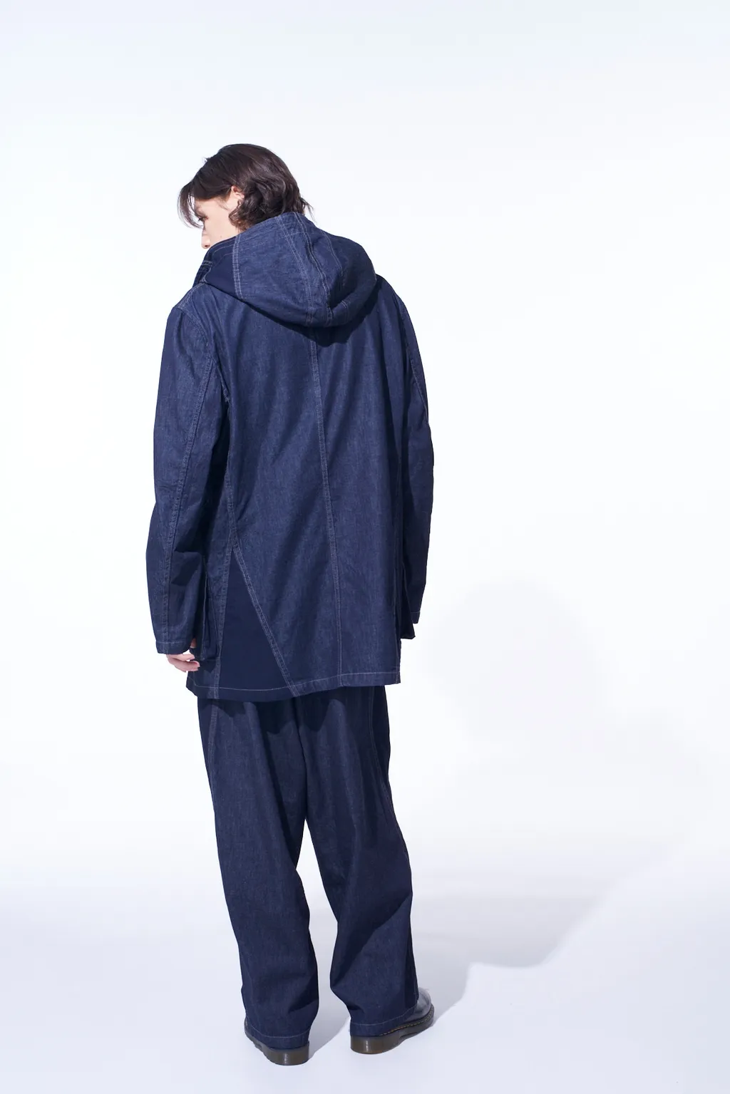 7Oz Two-Tone Denim Hooded Jacket