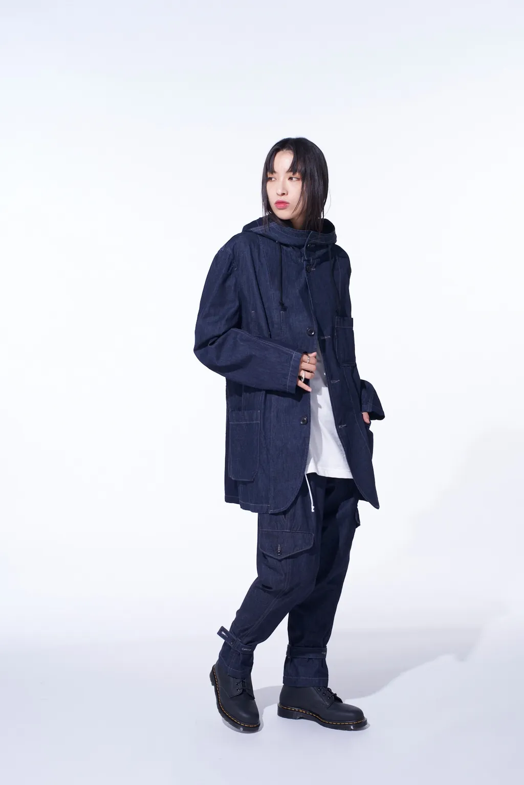 7Oz Two-Tone Denim Hooded Jacket