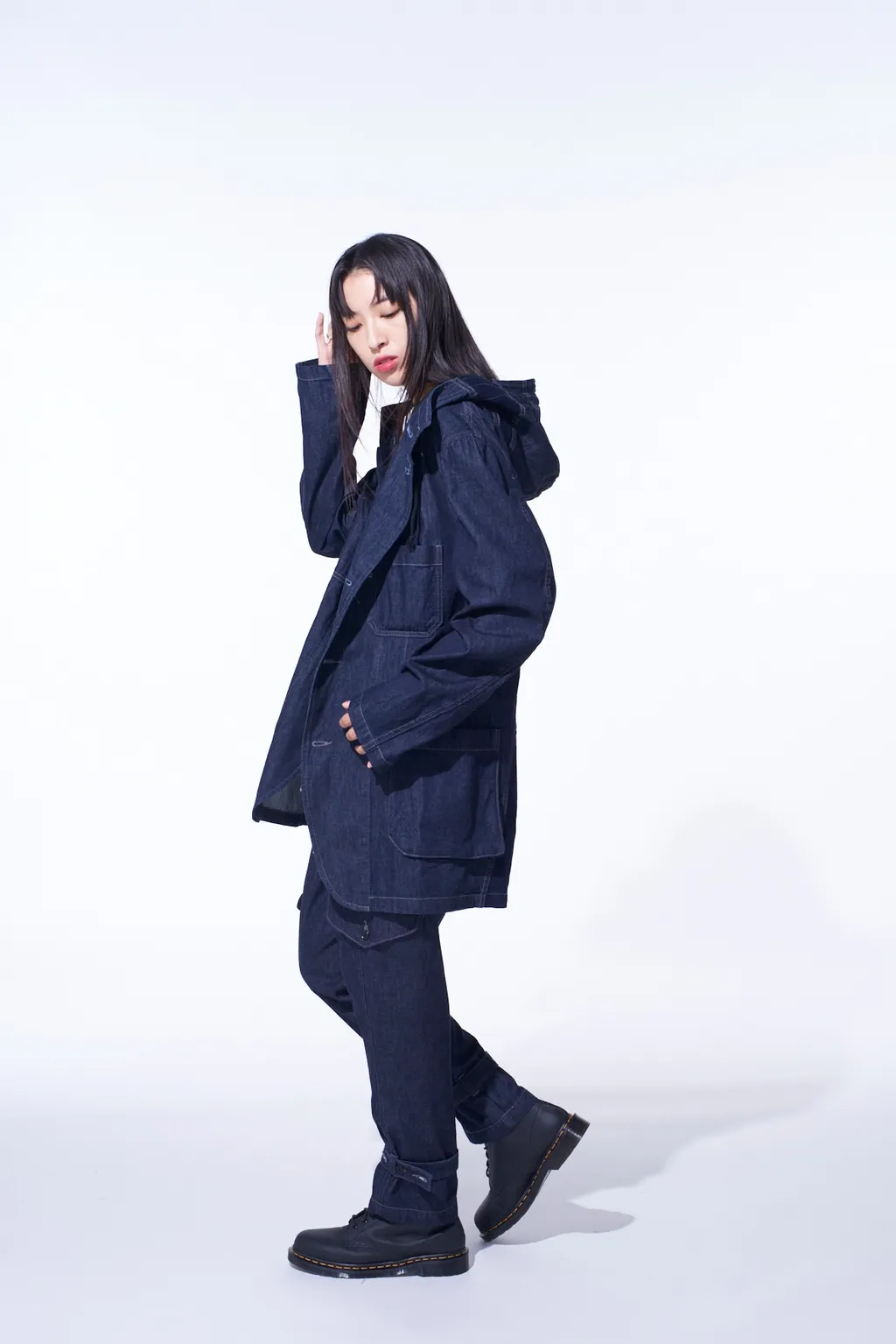 7Oz Two-Tone Denim Hooded Jacket