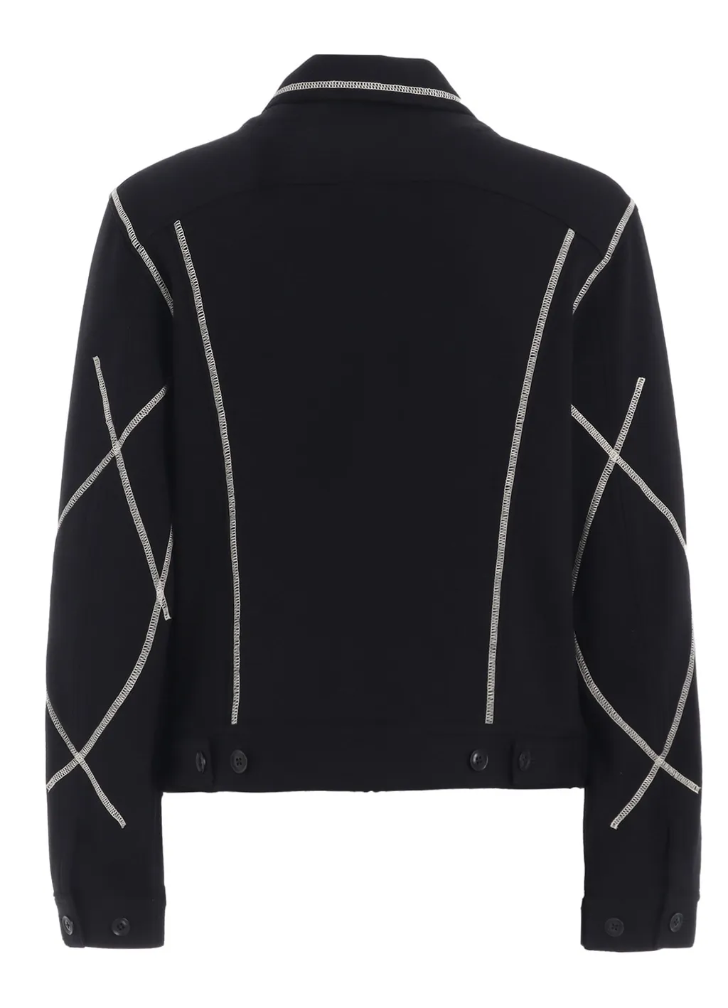 French Terry Random Stitch Trucker Jacket