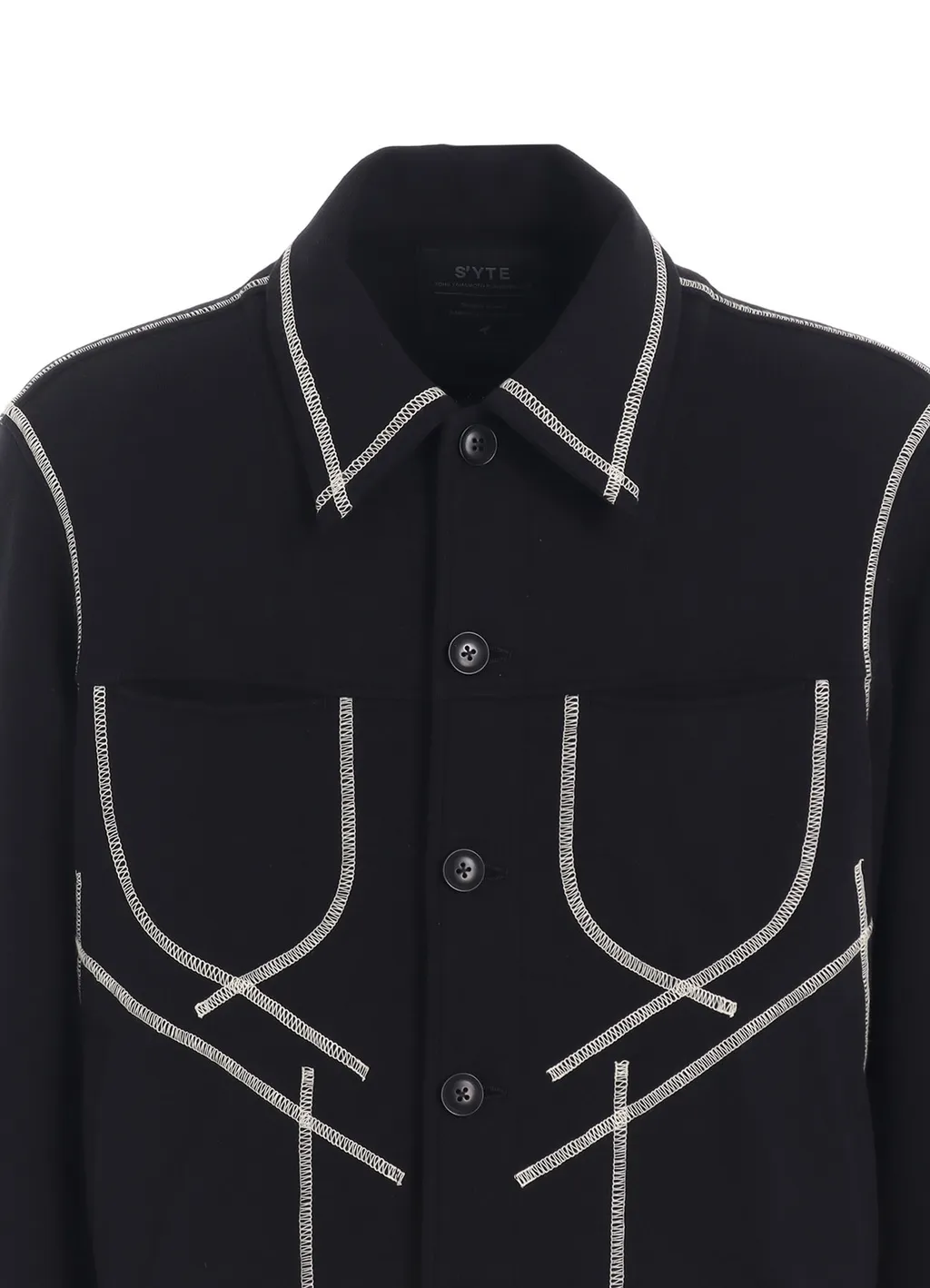 French Terry Random Stitch Trucker Jacket