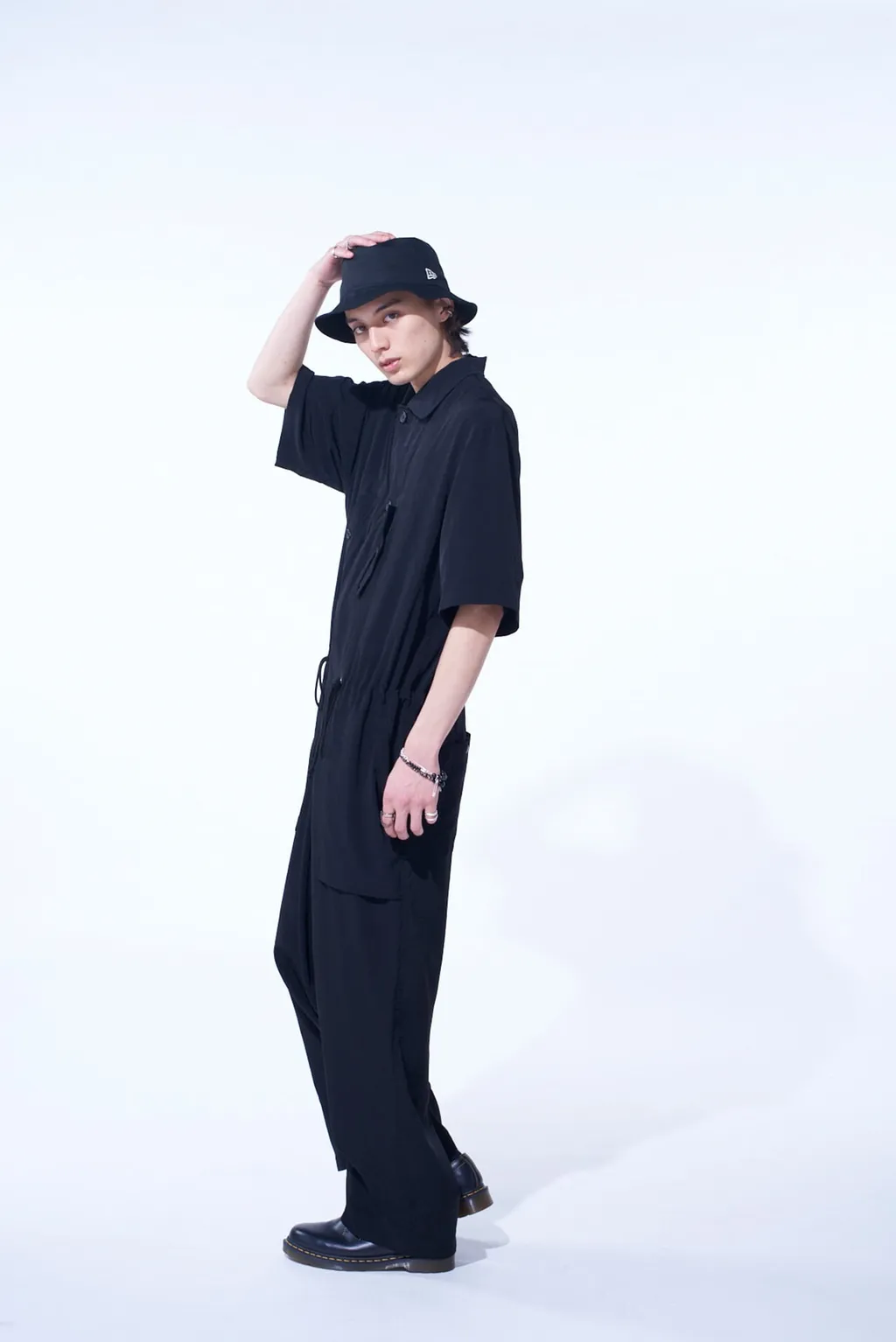 Crepe De Chine Short Sleeve Military All-In-One