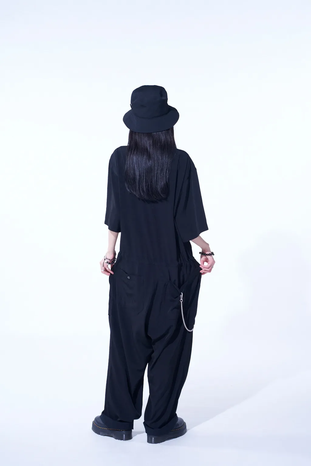 Crepe De Chine Short Sleeve Military All-In-One