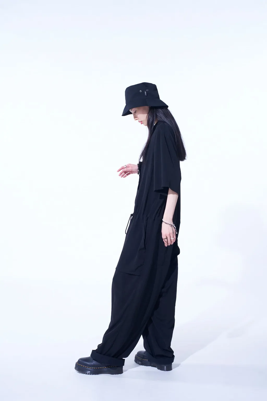 Crepe De Chine Short Sleeve Military All-In-One