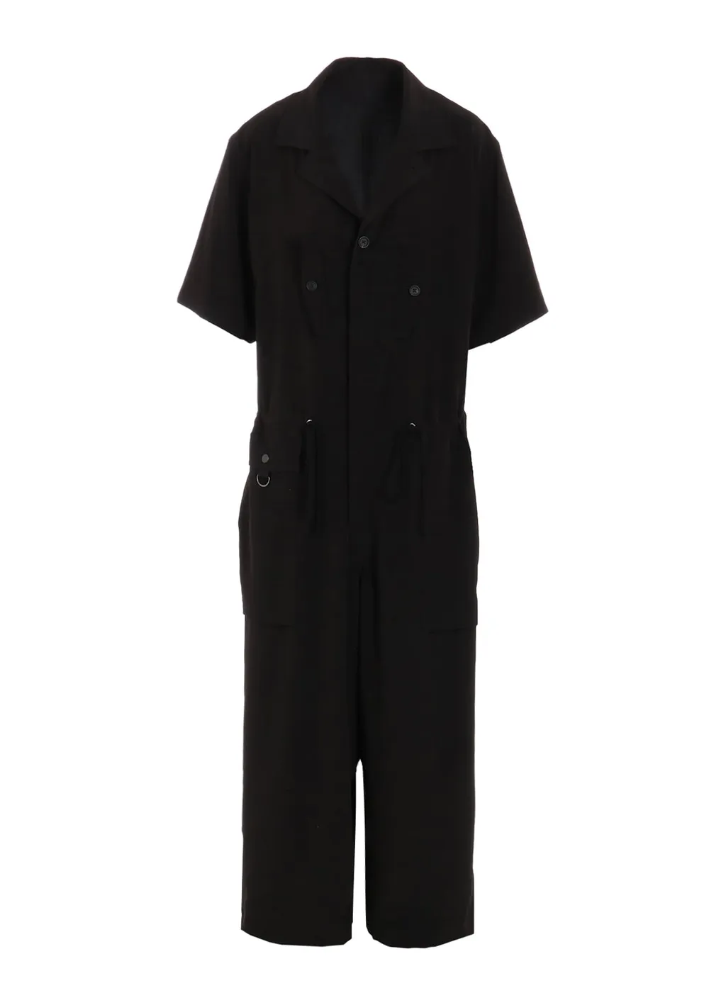 Crepe De Chine Short Sleeve Military All-In-One