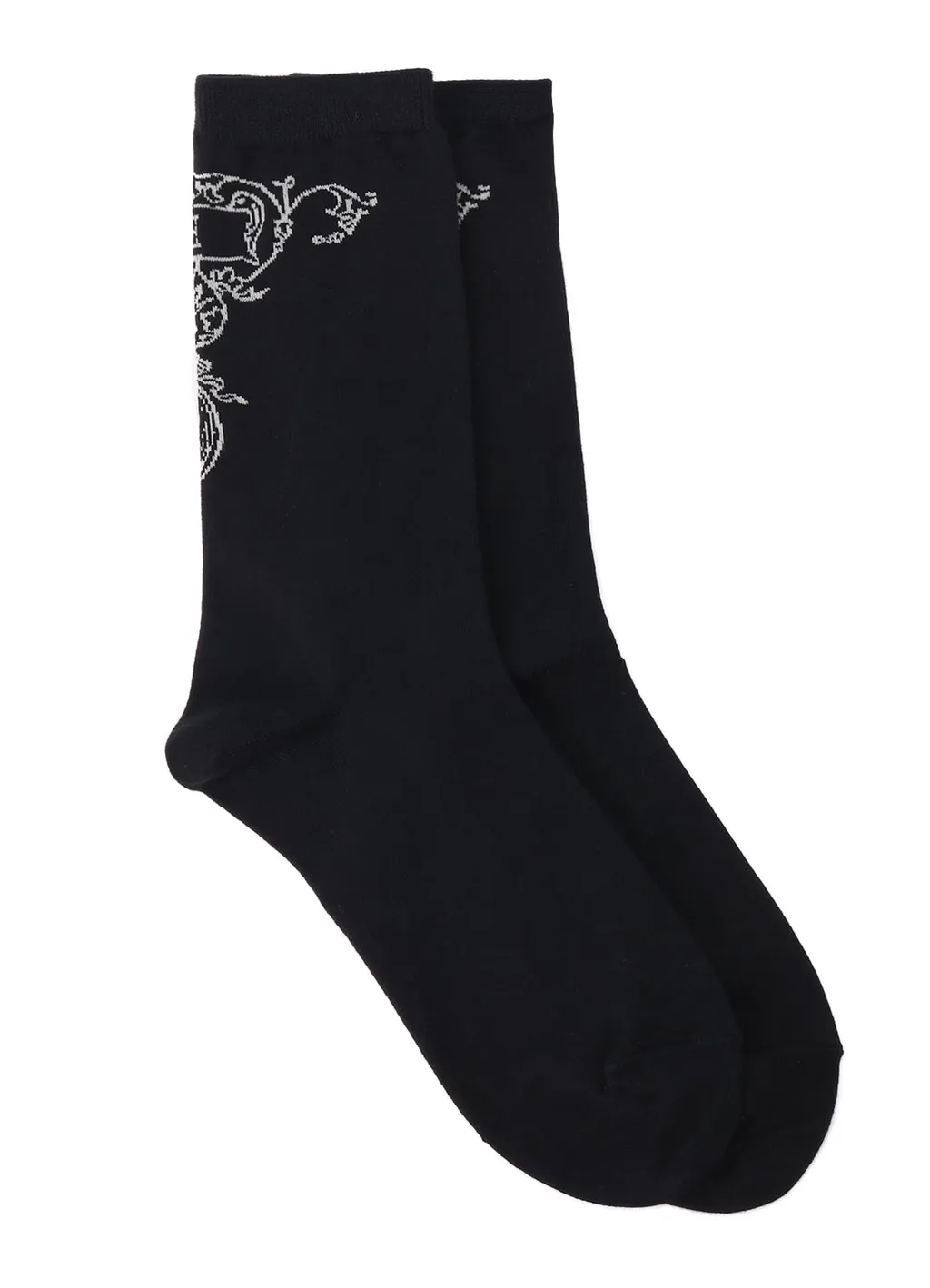 Cotton Plain Stitch Baroque Pattern Socks