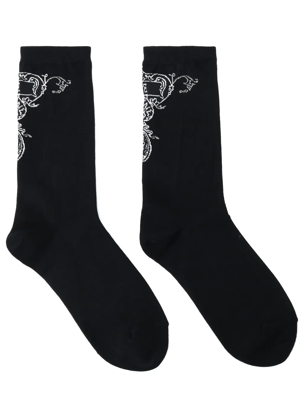 Cotton Plain Stitch Baroque Pattern Socks