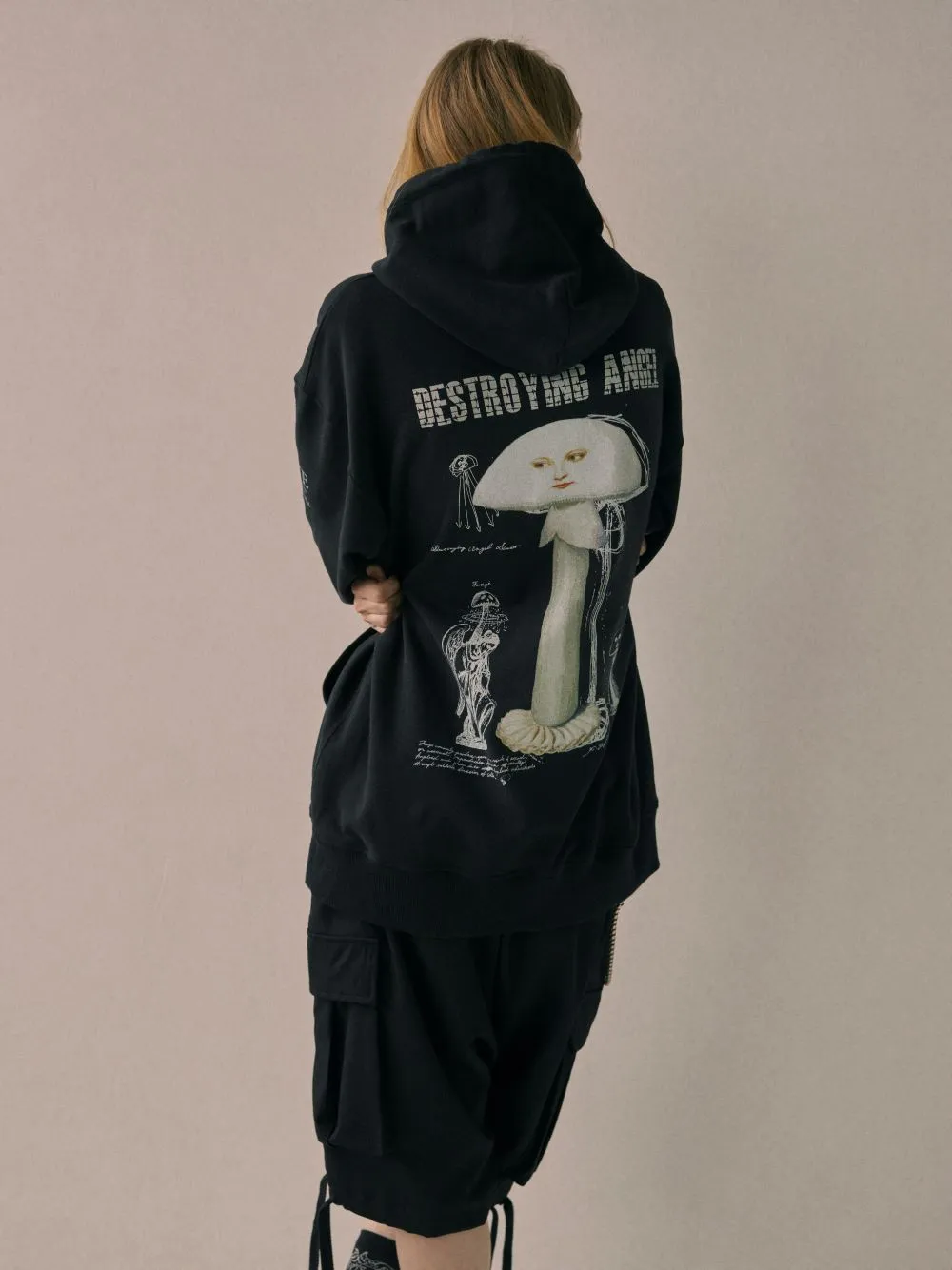 S'yte X Koichi Iyoda Artwork Printed Hoodie -Destroying Angel-
