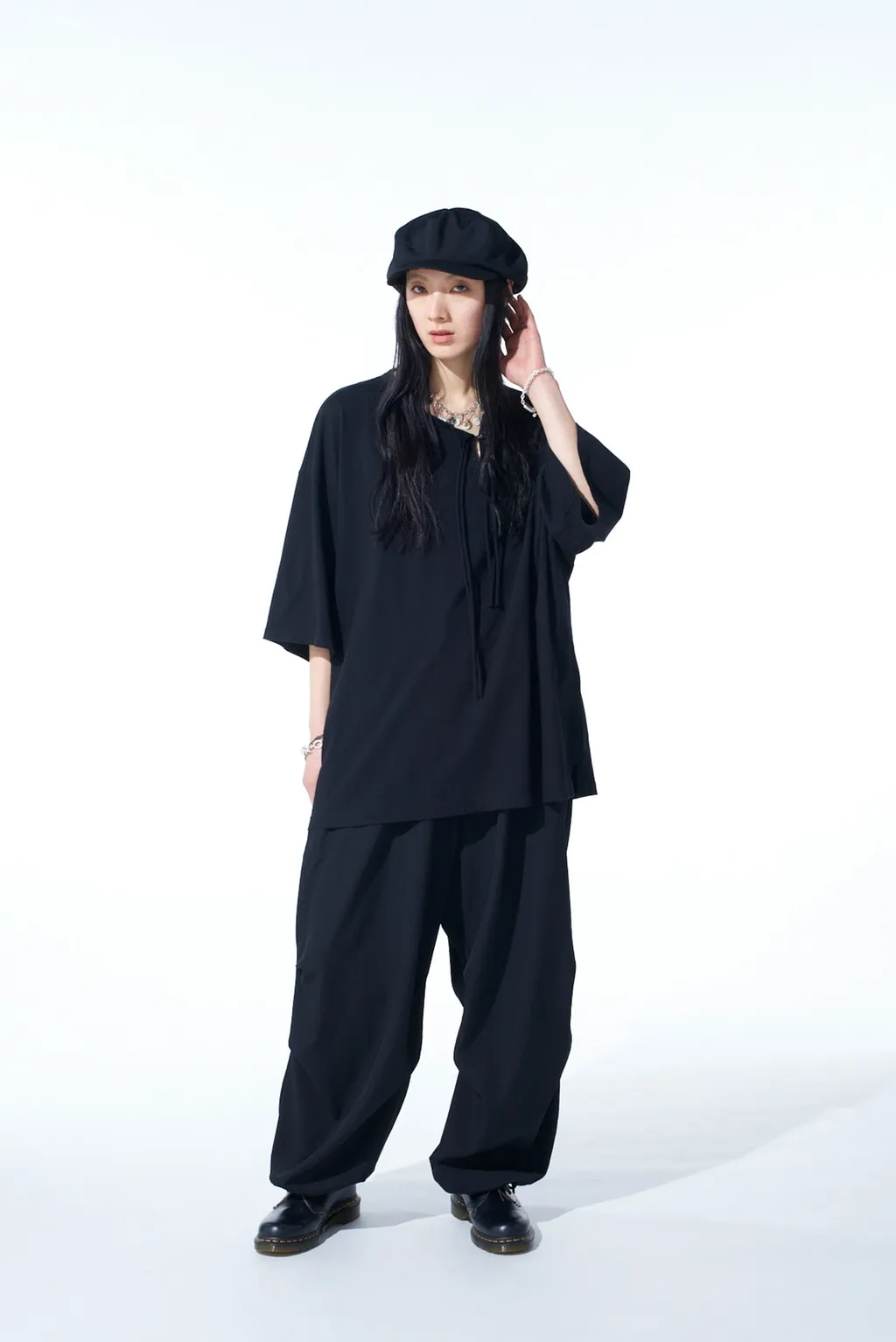 Washer Wool Gabardine Knee Tuck Military Pants