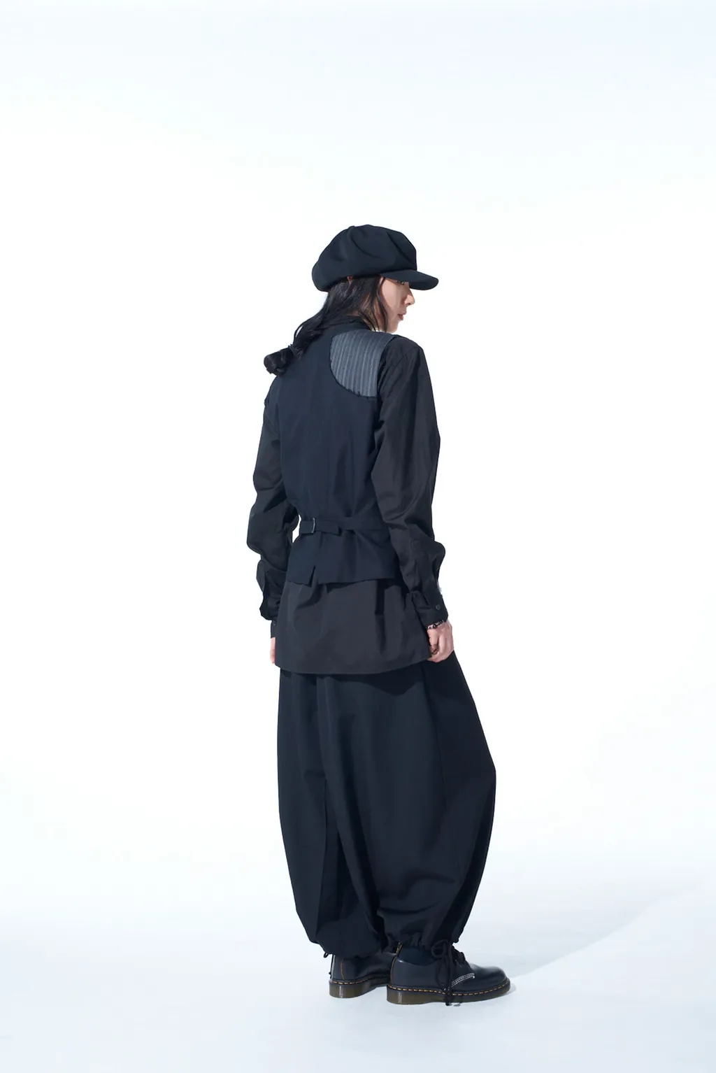Washer Wool Gabardine Cut-Out Striped Vest
