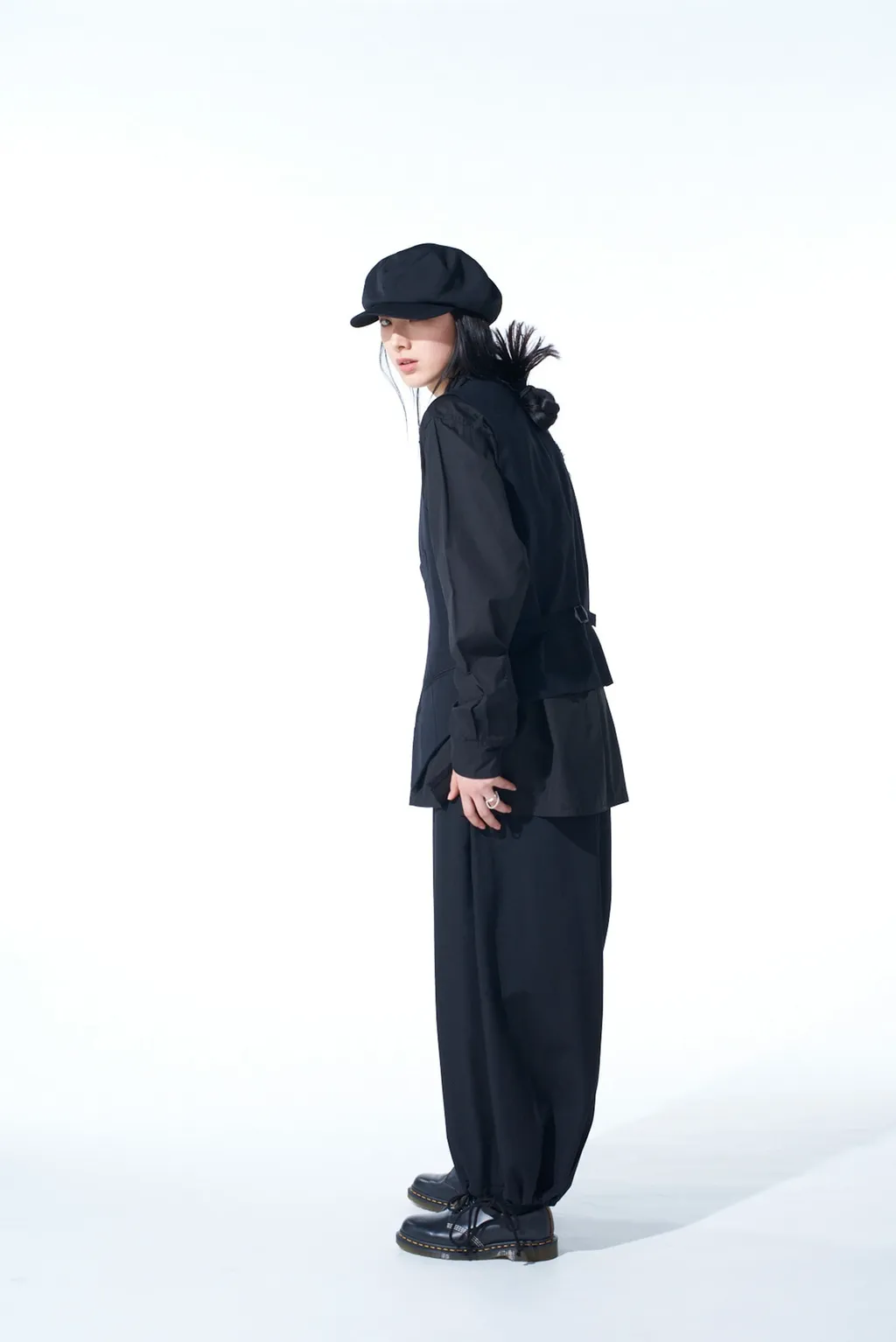 Washer Wool Gabardine Cut-Out Striped Vest