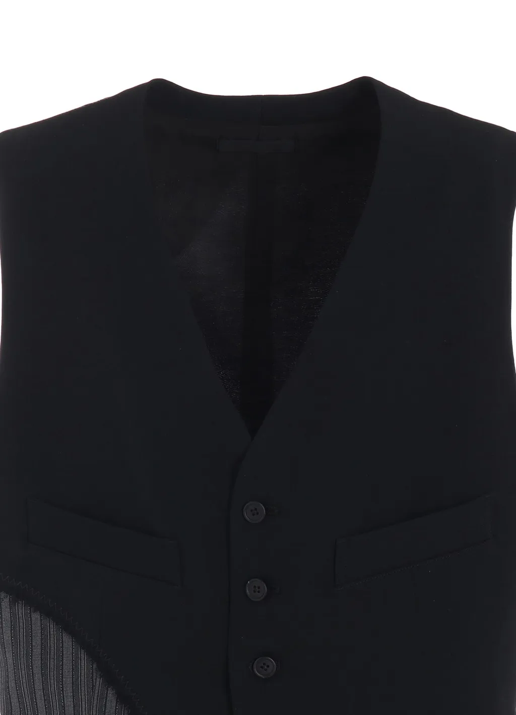 Washer Wool Gabardine Cut-Out Striped Vest