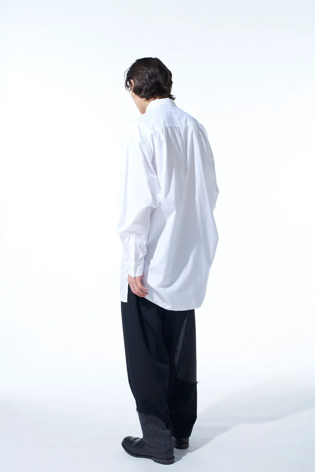 Washer Wool Gabardine Cut-Out Striped Pants