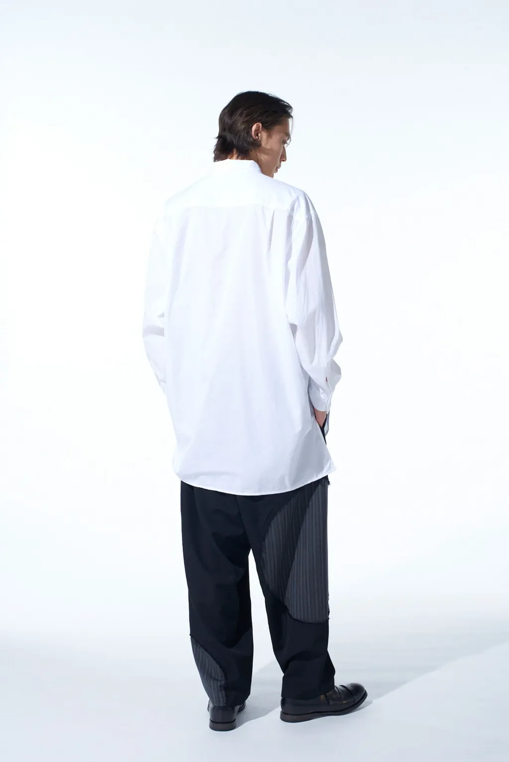 Washer Wool Gabardine Cut-Out Striped Pants