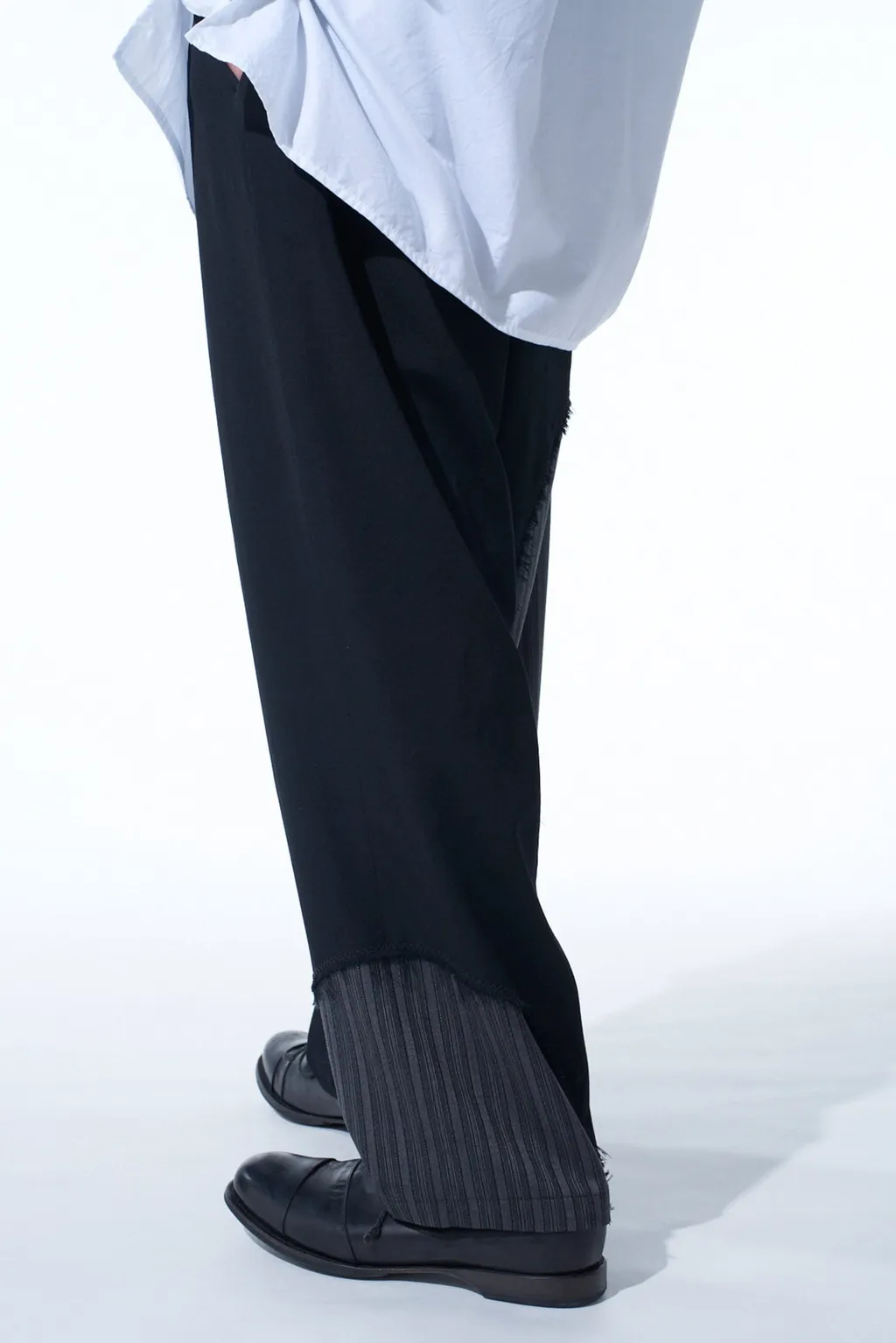 Washer Wool Gabardine Cut-Out Striped Pants