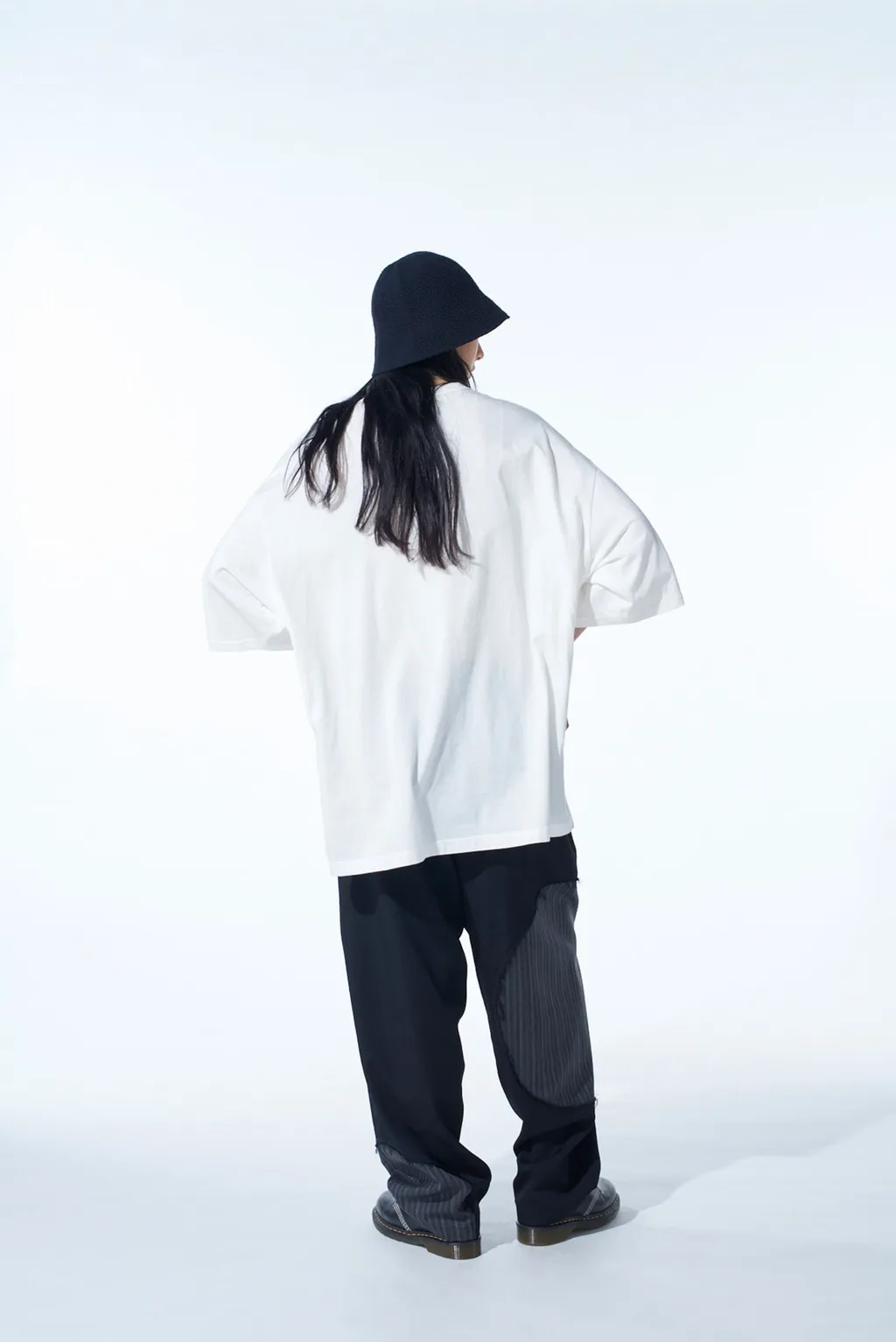 Washer Wool Gabardine Cut-Out Striped Pants