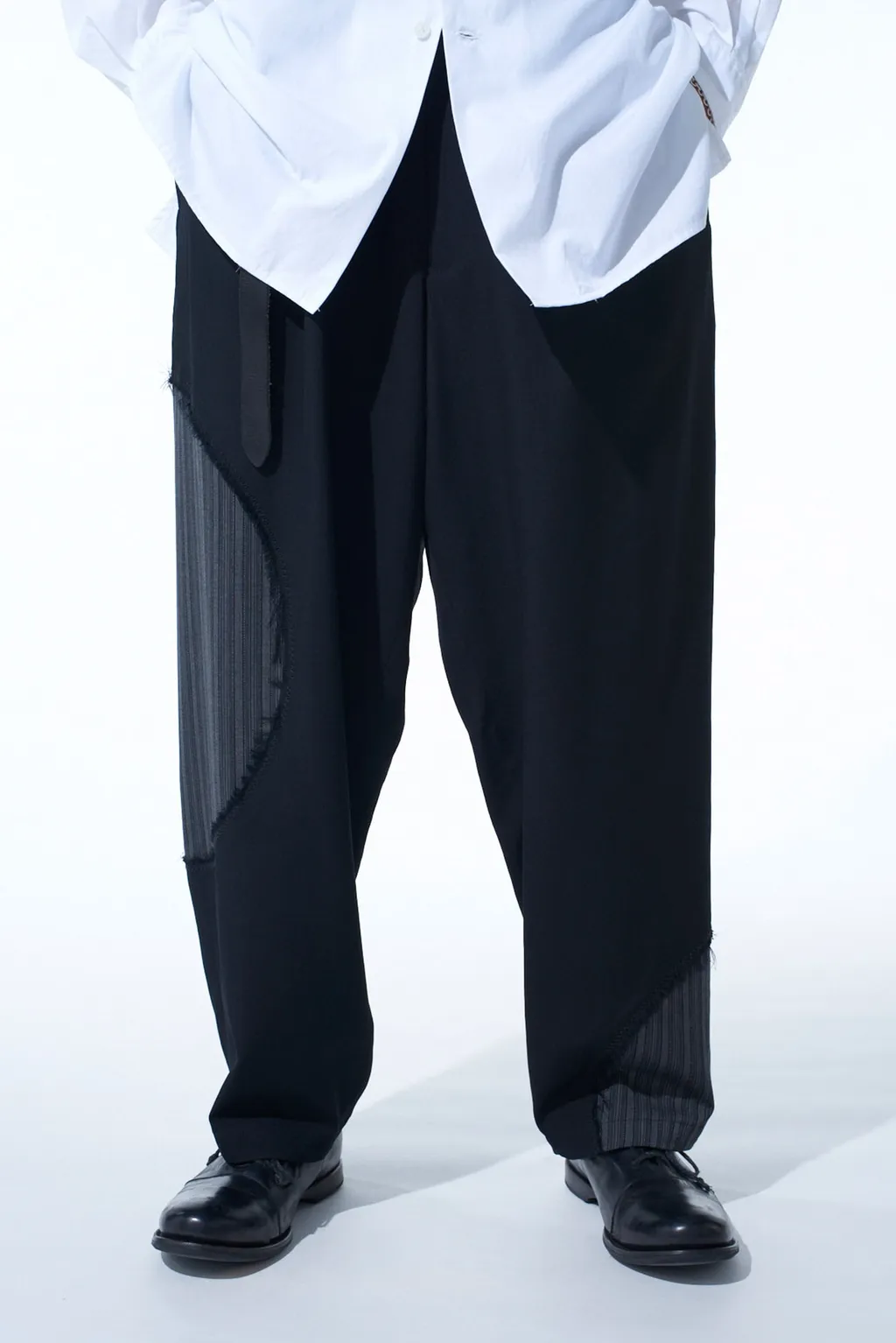 Washer Wool Gabardine Cut-Out Striped Pants