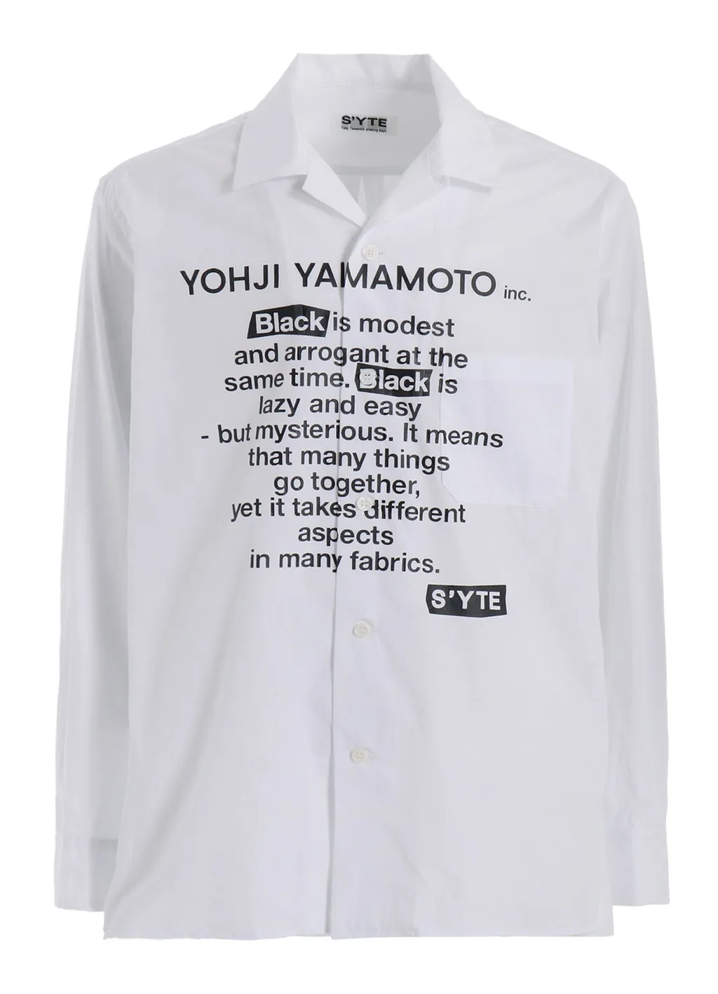 Cotton Broad「Black Is Modest」Message Printed Shirt