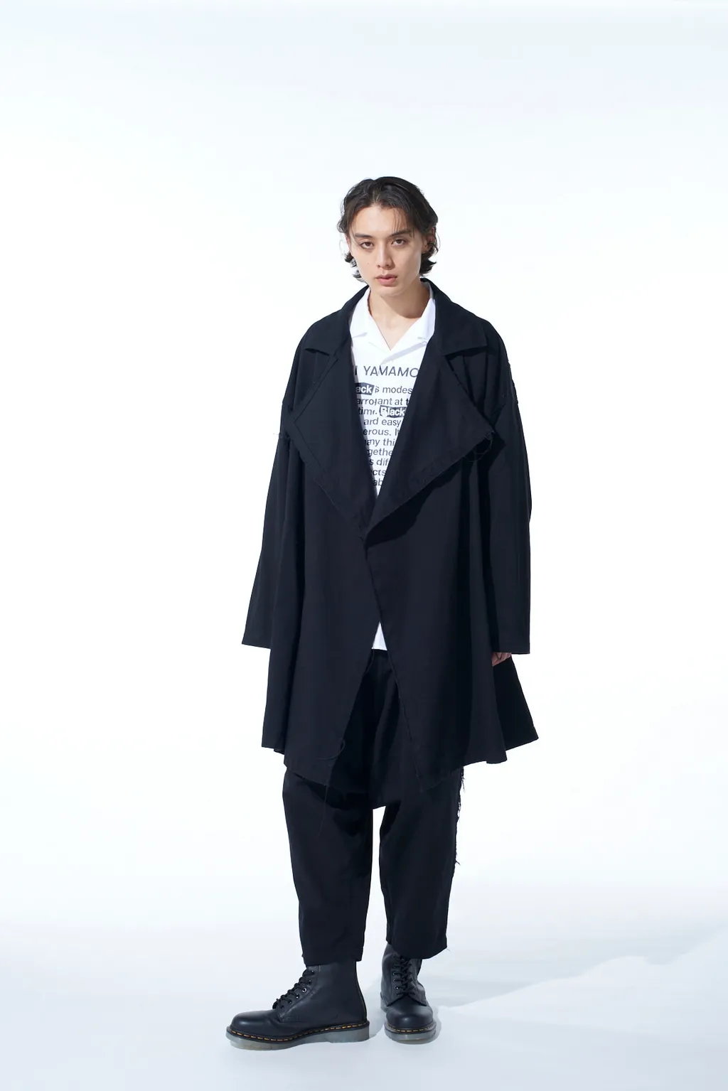 Cotton Drill Cut-Out Drape Coat