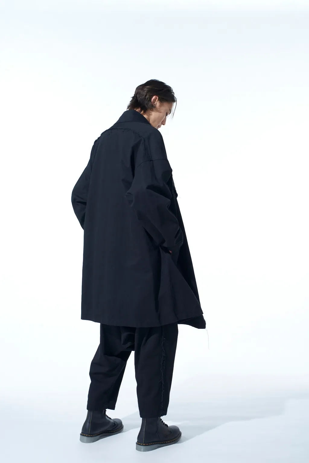 Cotton Drill Cut-Out Drape Coat