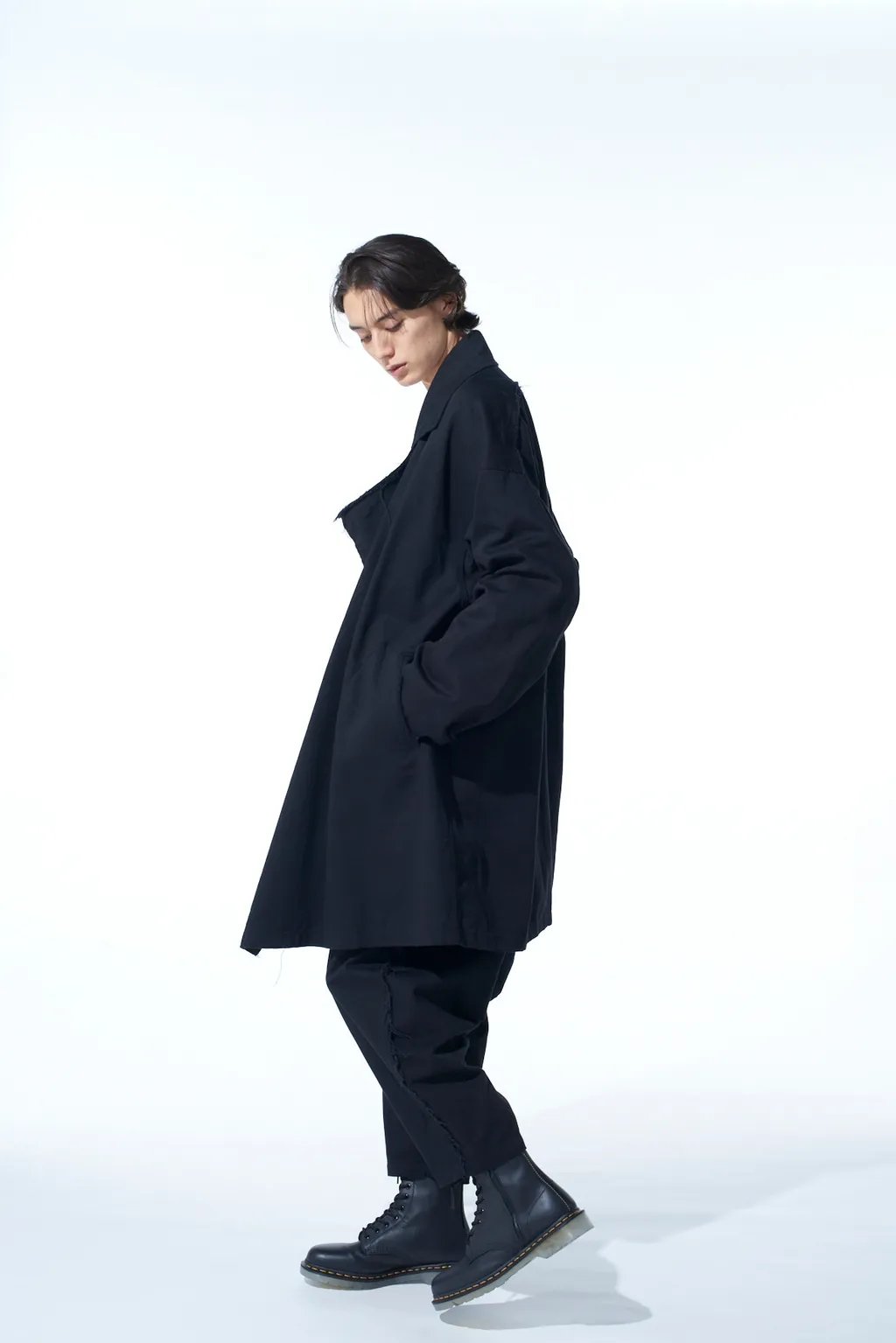 Cotton Drill Cut-Out Drape Coat