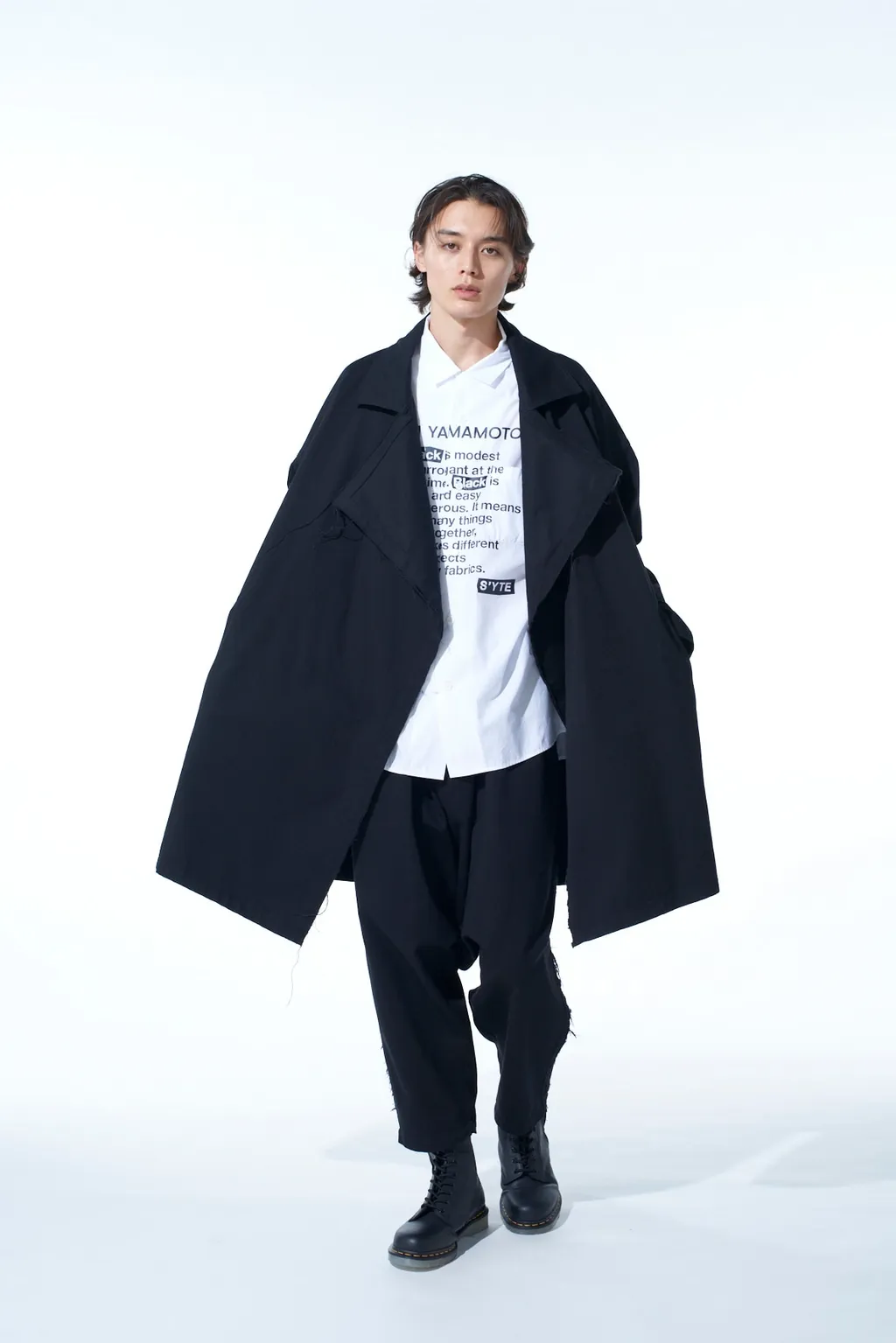 Cotton Drill Cut-Out Drape Coat