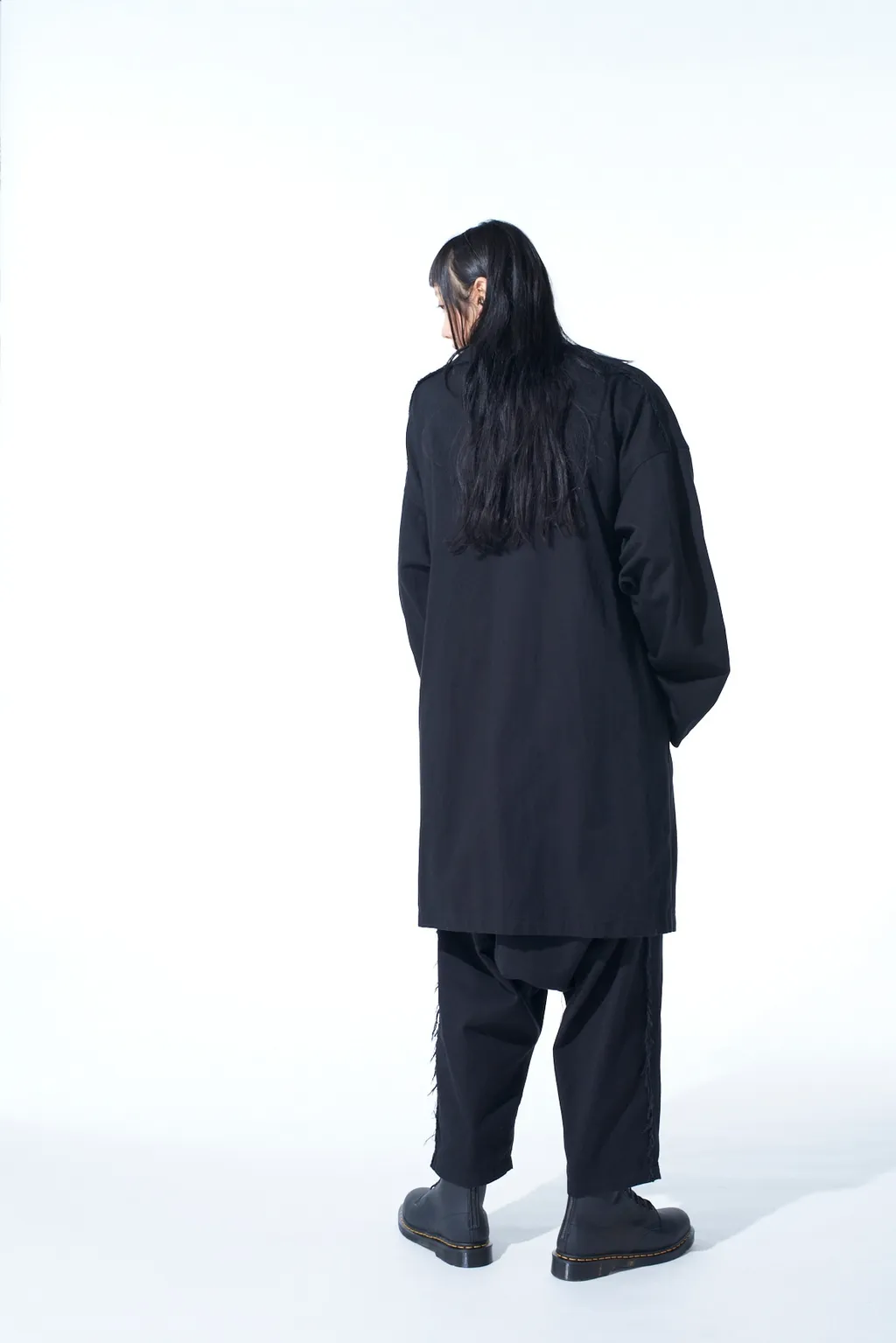 Cotton Drill Cut-Out Drape Coat