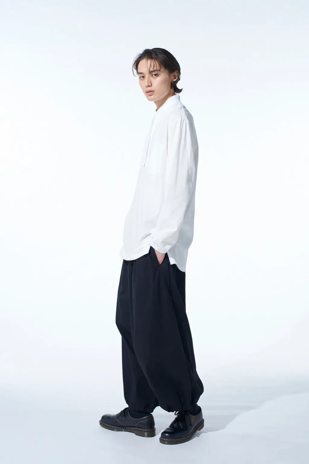 Cotton Drill Cut-Out Balloon Pants