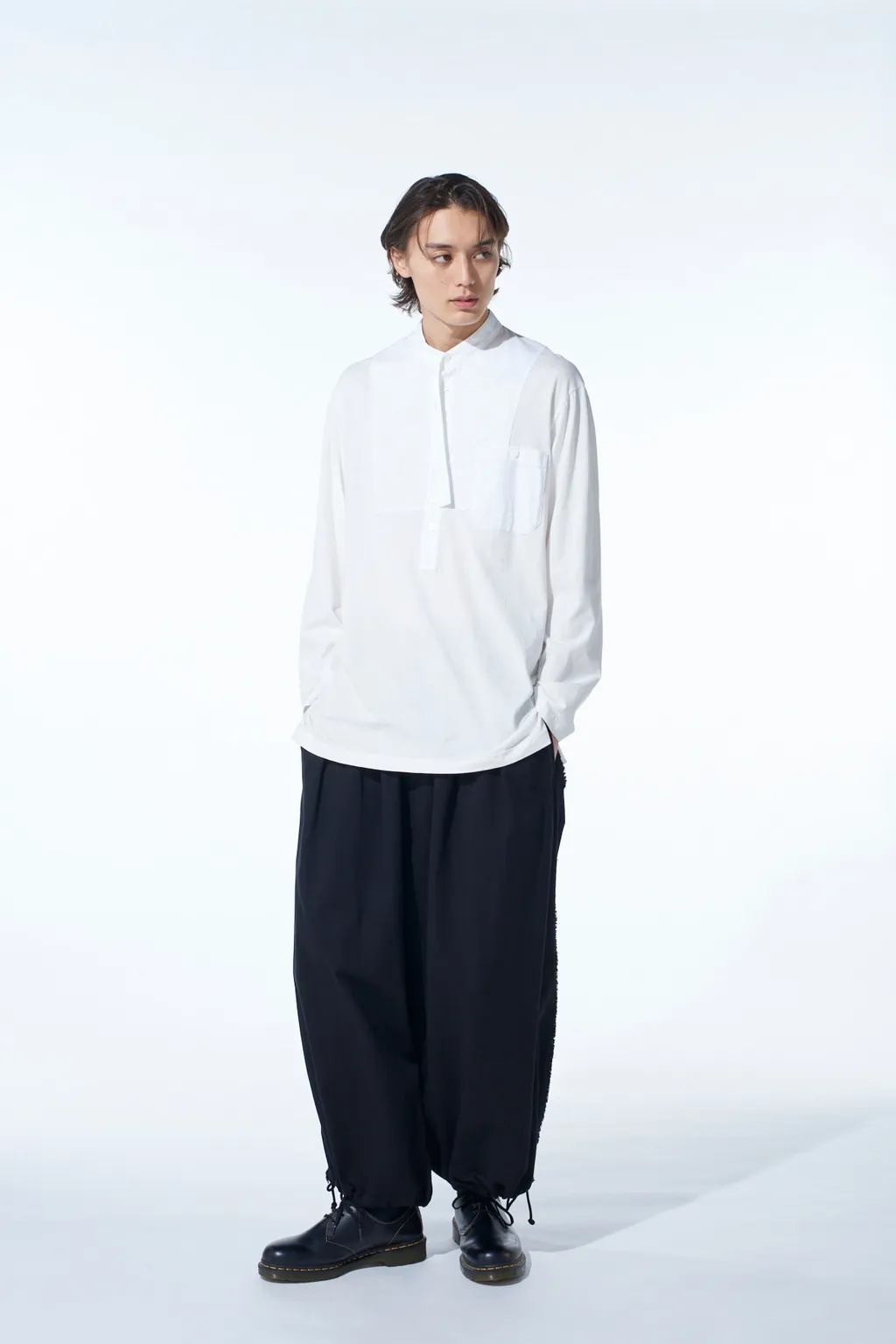 Cotton Drill Cut-Out Balloon Pants