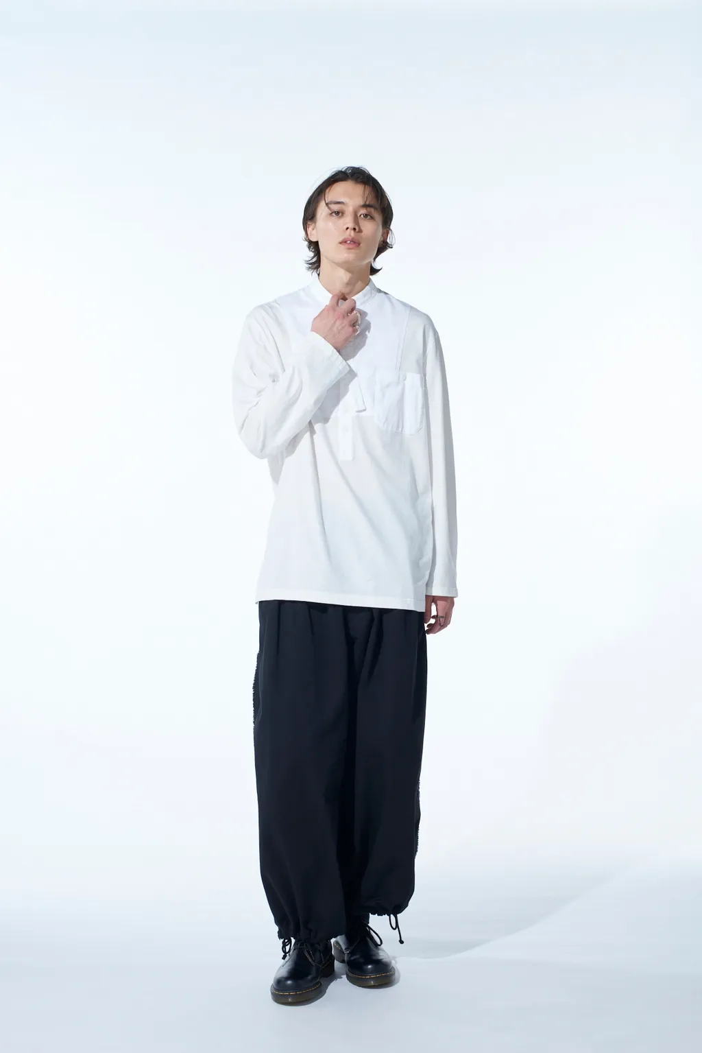 Cotton Drill Cut-Out Balloon Pants