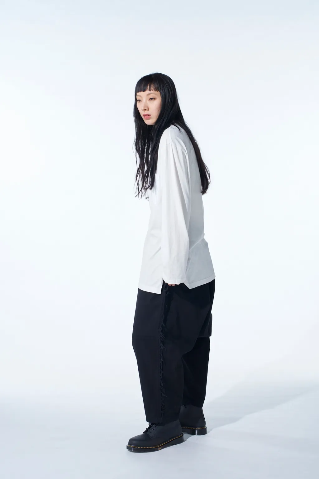 Cotton Drill Cut-Out Sarouel Pants