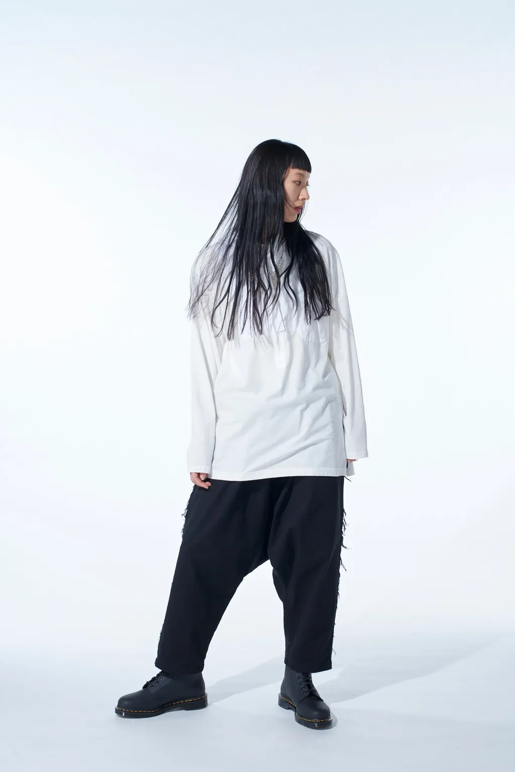 Cotton Drill Cut-Out Sarouel Pants