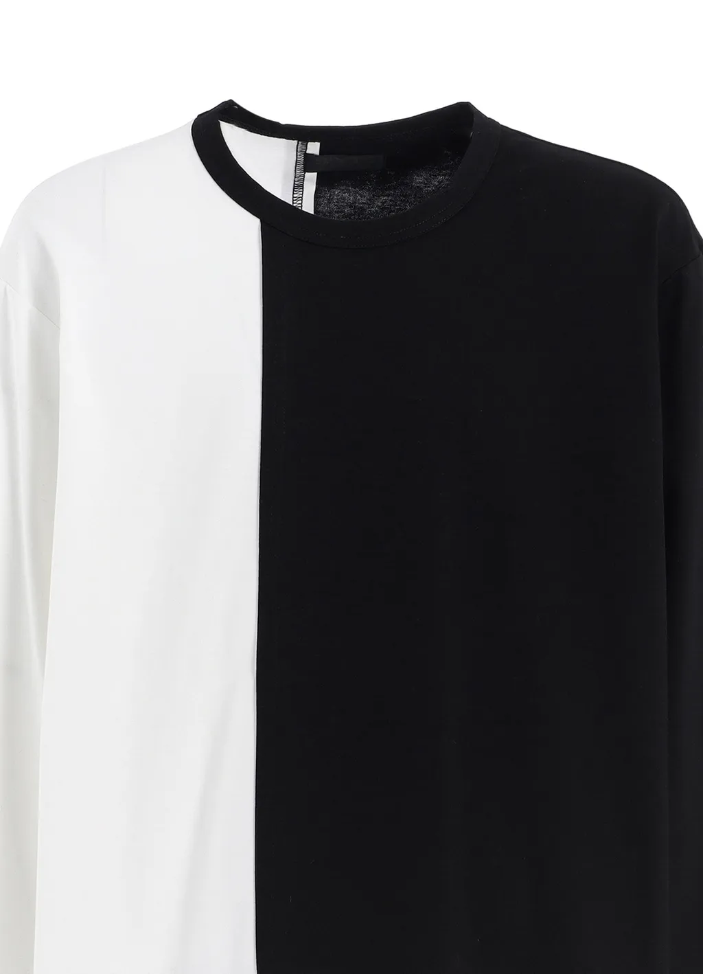 Bicolor Long-Sleeved T-Shirt With Hem Slits
