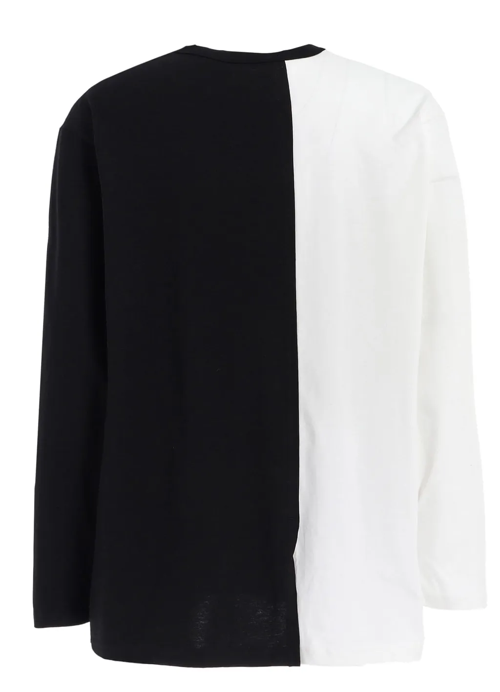 Bicolor Long-Sleeved T-Shirt With Hem Slits
