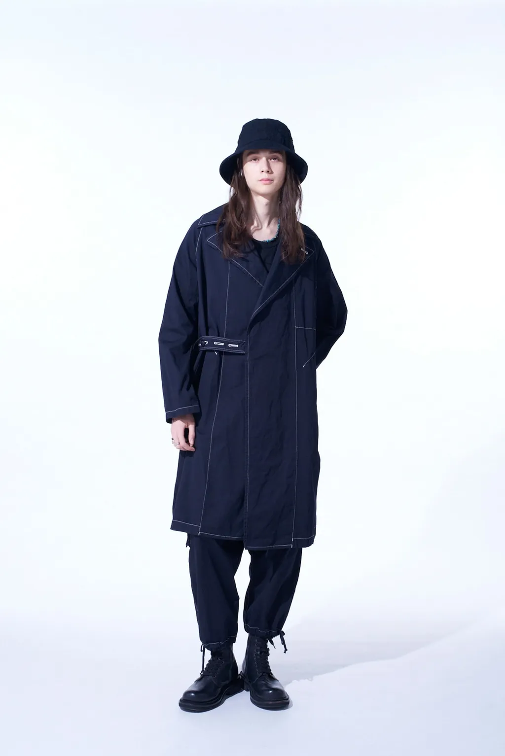 Cotton Twill Garment Dyed Tie-Locken Coat