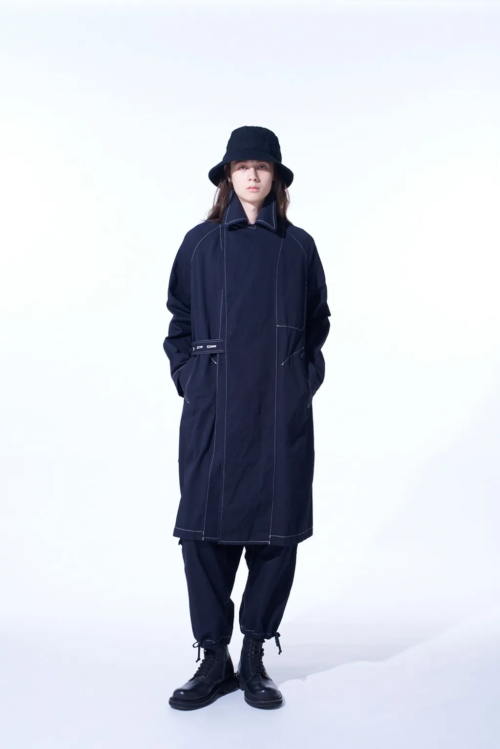 Cotton Twill Garment Dyed Tie-Locken Coat